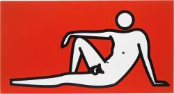 blastedheath:  Julian Opie (British, b. 1958), Male nude lounging