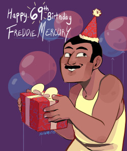 avigorito-art:  Freddie Mercury – Happy birthday, you cheeky