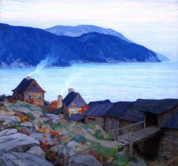 windypoplarsroom:  Clarence Gagnon “Evening on the North Shore”