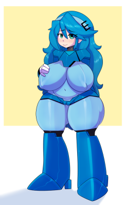 somescrub: Thicc Rule63 Megaman Commission  (Megagirl?) 