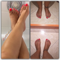 Gave myself a pedi …coral is color of the month. What’s
