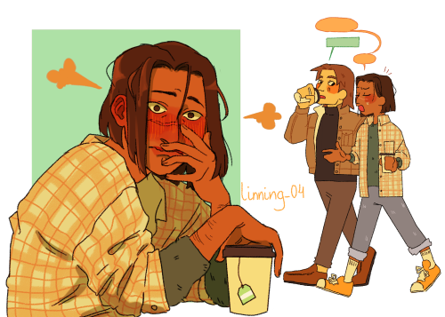 linning-04:  bob cut iruka on a coffee date but he always orders