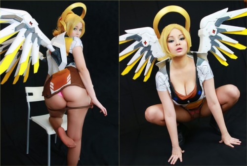 cosplay-vixens:Mercy from Overwatch [Self] http://tiny.cc/8aazoy