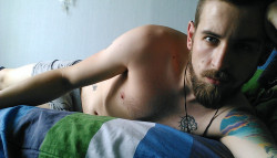 2sthboiz:  WOOF………… HOT BEARDED STUD STRIP PHOTO SET