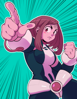 booster-pack-arts: Ochako! I can’t tell you how fun her hair