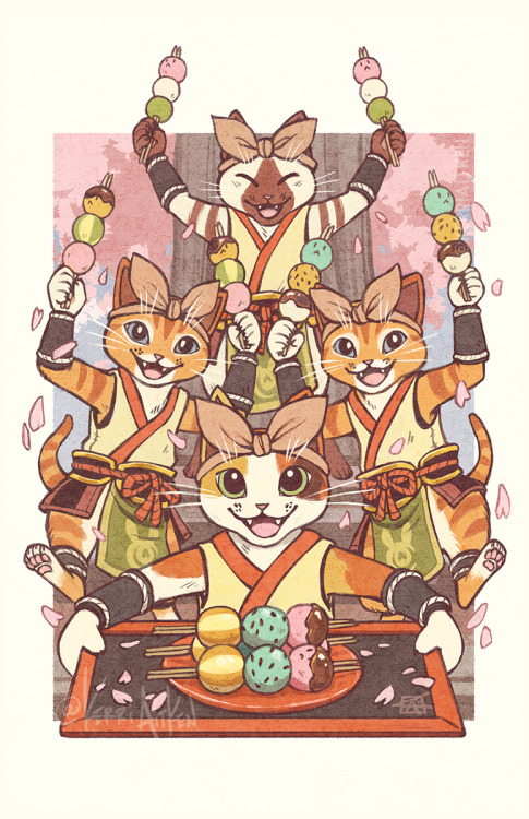 kerriaitken:Fluffy bunny dango! 😺🍡  –   Prints