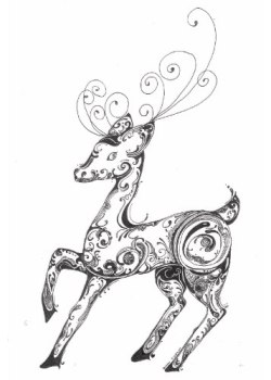 usa-fashion-fever:    Zentangle Reindeer Greeting Card 