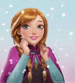 definitionofdisney:   princessesfanarts:  Frozen Anna by xiaohuangguasisi