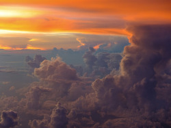 A view from the flight deck over Brazil, on a flight from Amsterdam