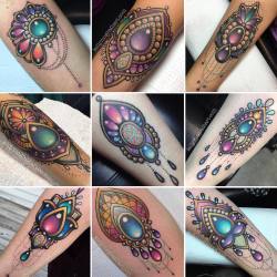 kellymcgrathart:  I wanna do more jewel tattoos! They’re my