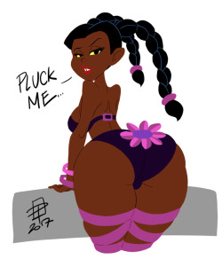 pinupsushi:  I believe it was about time for me to draw the ever-popular thicc rave girl from Samurai Jack - but I decided to try to emulate the same coloring style as the show.Always thought the flower on her butt was just a little bit suggestive…