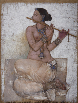 the-seraphic-book-of-eloy:  Najmi Sura, Lady Playing Flute Jamil