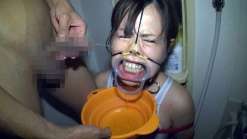 Japanese bondage and humiliation with dental gag and nose hook!Bondage and fetish images @  The Art of Bondage and Humiliation