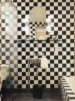 friendsxfamily:  Checkerboard bathroom found at the NYPL’s