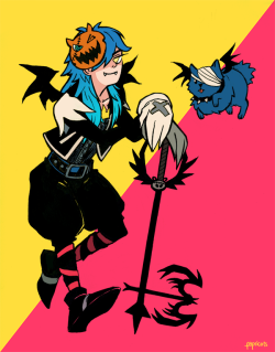 papricots:  cleaned & coloured inktober no.4 - aoba in halloween