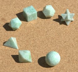 alltypesofcrystals:  Amazonite Sacred Geometry 7 Piece Set with