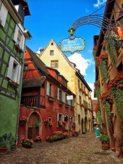 bluepueblo:  Cobblestone Street, Alsace, France photo via cassie