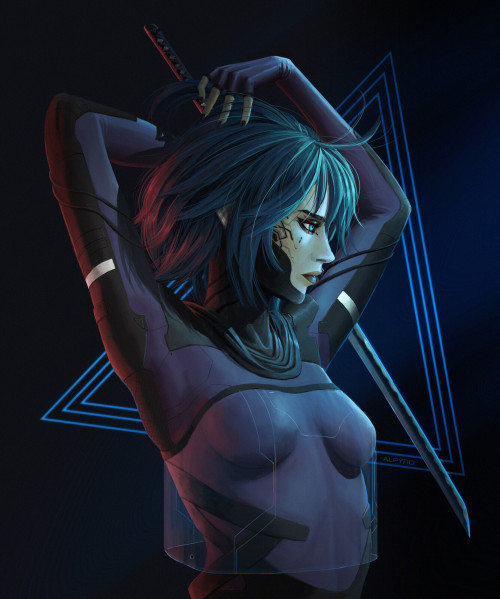 cultofthewyrm:   Cyberpunk girl  by  Remy PAUL  