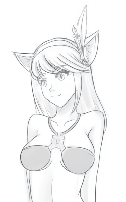 Quick sketch of my FFXIV character done while playing