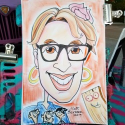 Drawing caricatures at the Tiny House Festival in Beverly, MA