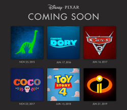 disneypixar:  We’re proud to present the official release dates