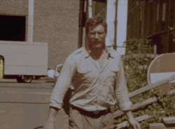gameraboy:  Harrison Ford practicing with a whip on the backlot