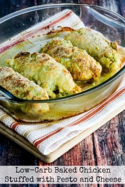 foodffs: LOW-CARB BAKED CHICKEN STUFFED WITH PESTO AND CHEESE