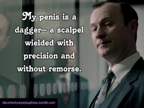 “My penis is a dagger– a scalpel wielded with precision and without remorse.”