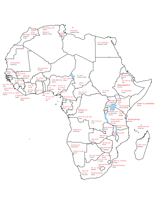mapsontheweb: “I Love You” in African Languages  
