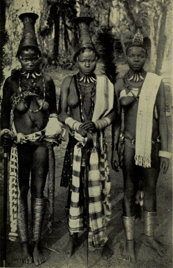 nativefunkk:  Three Igbo women and details of their attire including nja anklets and odu ivory bangles, akwa ocha (‘white fabric’) cloth, and a plaid-like cloth known today as George made primarily in the Igbo speaking town of Akwete 