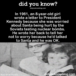 did-you-kno:In 1961, an 8-year-old girl wrote a letter to President