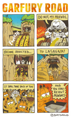 burtondurand:  This Mad Max / Garfield mash-up comic came to