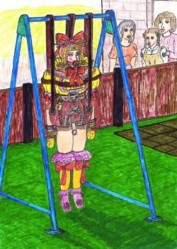 public humiliation of bound sissy (artist unknown)