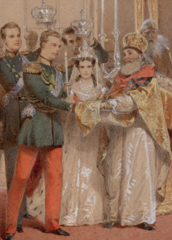 tiny-librarian:  Detail of a painting depicting the wedding of