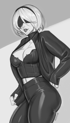 mikironis: 2B quickie sketch. Have a nice day!   <3 <3