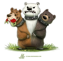beckyhop:  cryptid-creations:  Daily Paint #1266. Cerbearus by