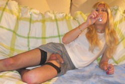 pantypansy: A good sissy never lets a creamy load of cum go to