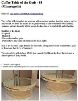 she-wants-the-eod:  This is the greatest Craigslist ad that ever