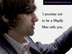 “I promise not to be a Mayfly Man with you.”