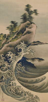 japaneseaesthetics:Breaking Waves.  Painting. 1847,  Japan,