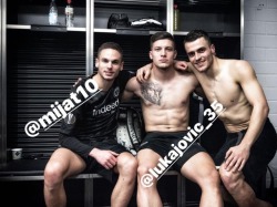 hotfamousmen:  Mijat Gacinovic, Luka Jovic and Filip Kostic 