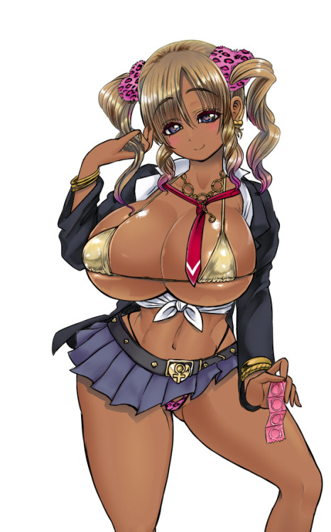 rebisdungeon:Other Gyaru-type College Girls Recent years, I love to draw Gyaru (or Kuro Gal) type girls. Here are other college girls with big tits & round butts. I hope to use them with another doujin project, probably a game? (not a Hypnotism Projec