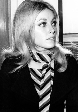  Sharon Tate at the airport in London, ready to fly to Italy