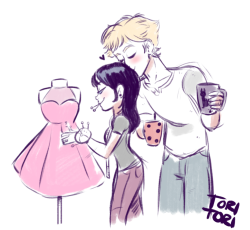 toriitorii:  Someone asked for married life with Adrien x Marinette