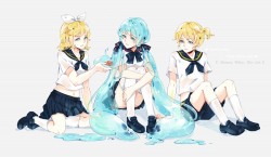 fifty-shades-of-vocaloid:  Bottle Miku~ featuring Bottle Rin