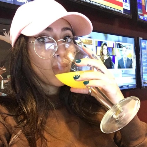 I’ve had one hell of a morning. A naked man with a knife was threatening a film crew in front of my building and then my uber got sideswiped by a speeding car on the way to the airport so I missed my flight and I deserve this mimosa. #selfiestories