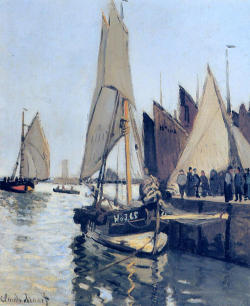 sibylgray:   Sailing Boats at Honfleur, Claude Monet 
