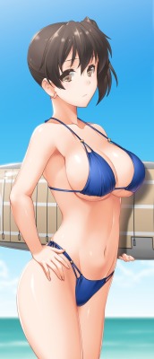 bikini byeontae jagga cleavage kaga (kancolle) kantai collection