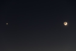 astronomyblog:  Moon and Venus by  frankastro  