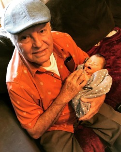 Abuelo and one of his three great grand children! Pure joy n